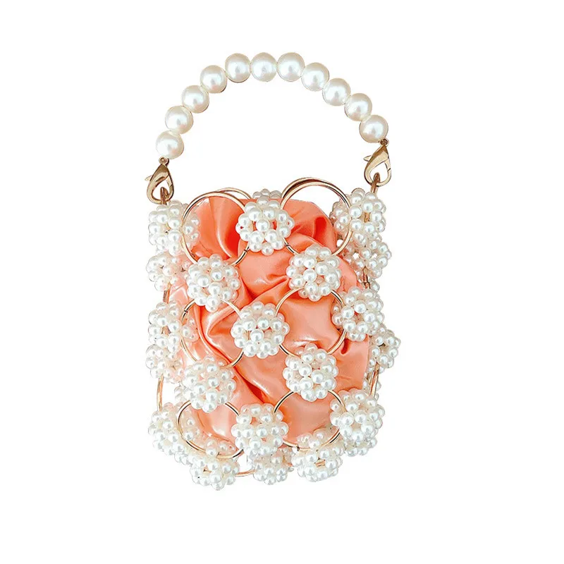 

Новинка 2020, железное кольцо, жемчужный шар, сумка, железное кольцо, жемчуг, полые, ручная работа, Женские Красочные Полые сумки