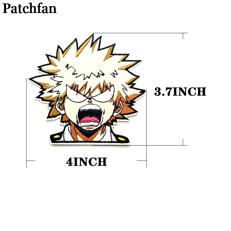 Patchfan My hero Academy, Мультяшные железные нашивки, одежда с вышивкой, лоскутные аксессуары, значки на заказ, A2336