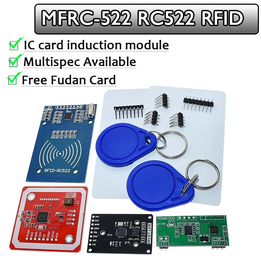 

RFID tag and module RC522 MFRC-522 RDM6300 Kits S50 13.56Mhz 125Khz 6cm With Tags SPI Write & Read for Arduino Uno 2560