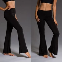 women fashion high waist flare pants bell bottom office lady spring fall casual black trousers stretchy bodycon pants capris