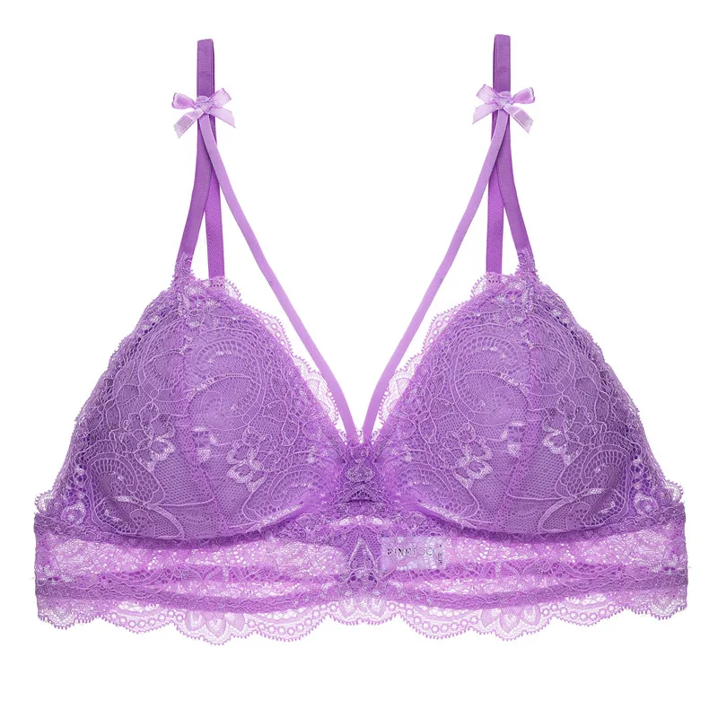 New Arrival Purple Сексуальный беспроводной бюстгальтер без косточек для женщин, чашка 3/4, женский кружевной бюстгальтер без подкладки, модное нижнее белье, 6 цветов, с открытой спиной, укороченный топ без косточек, нижнее белье - Цвет: New Arrival Purple