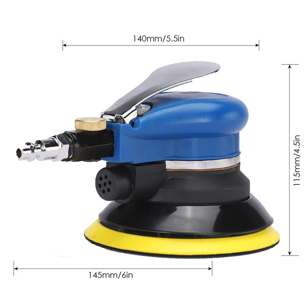 

5 Inch Pneumatic Air Sander Polisher Tool Polishing Random Orbital Palm Machine Grinder For Car Paint Care Rust Removal Sander