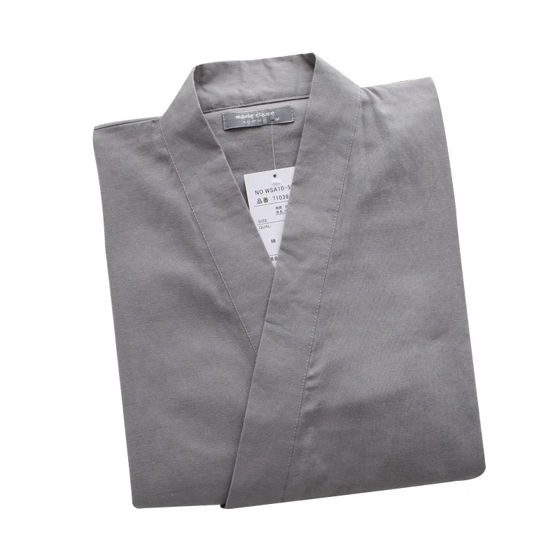 

Sleepwear Pajama Men Satin Nightgowns for Men Pyjama Homme Monochrome Cotton Gauze Kimono Pajamas Set Spring and Autumn Thin New