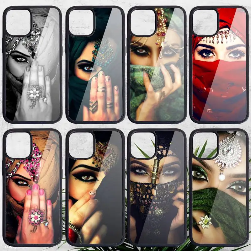 

Muslim Islamic Arabic Hijab Face Gril Eyes Phone Case PC for iPhone 11 12 pro XS MAX 8 7 6 6S Plus X 5S SE 2020 XR