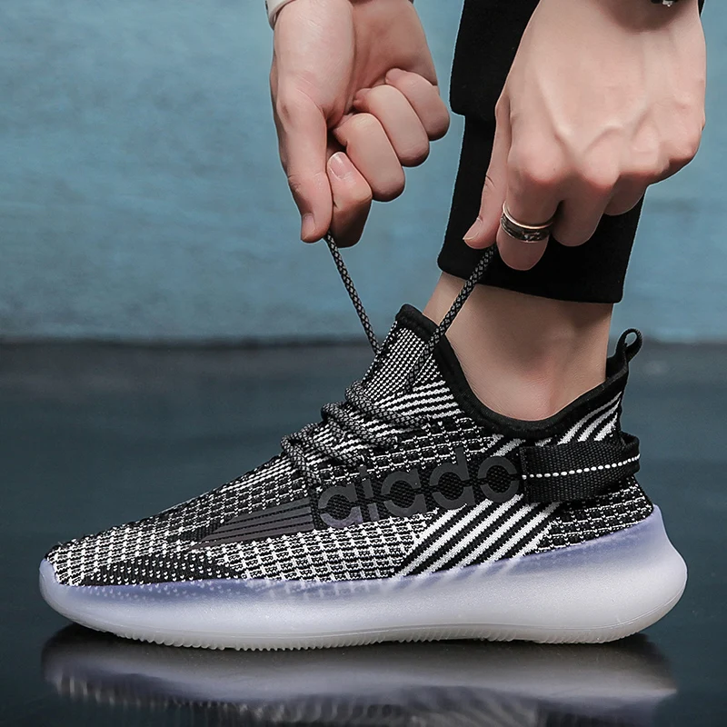 Кроссовки мужские сетчатые дышащие спортивная обувь для улицы с вырезами на