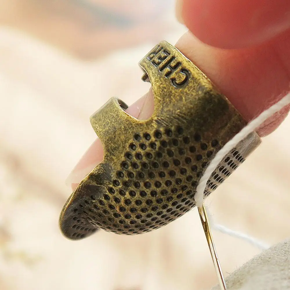 

Retro Handworking Sewing Thimble Finger Protector Needlework Metal Brass Sewing Thimble Sewing Tools Accessories