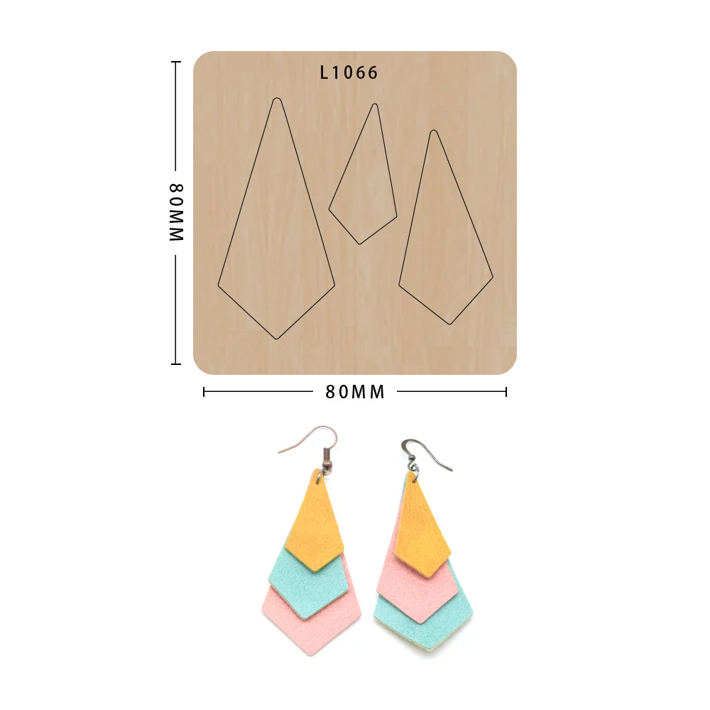 

Hand-made crafts diy die cut wooden dies leather stamp Multilayer Earrings decoration border Suitable for big shot machines