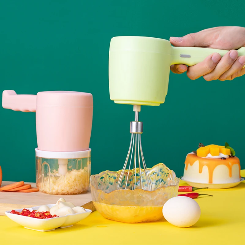 

Blender 2 In 1 Multifunctional Electric Hand Mixer USB Planetary Handheld Mixer With Bowl Food Processors Chopper Beater Frother