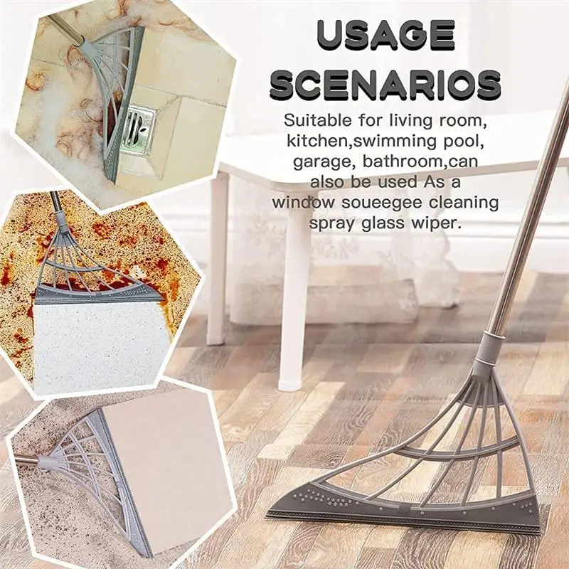 

Magic Wiper Broom Wipe Squeeze Silicone Mop for Wash Floor Clean Tools Windows Scraper Pet Hair Non-Stick Sweeping and Kitchen