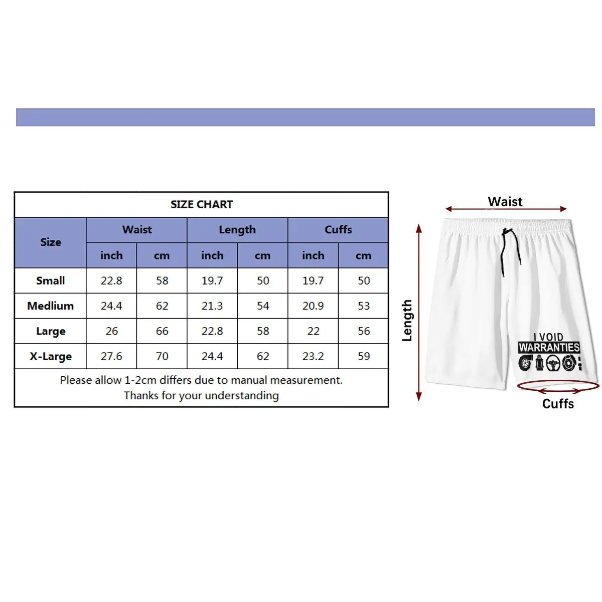 

I Void Warranties Sports Shorts Teen Summer Skinny Casual Beach Short Pants Jogger Fitness Sweatpants