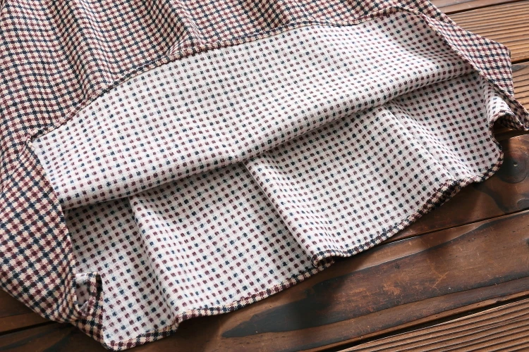 

Spring Autumn Women Corduroy Dress Turn-Down Collar Plaid Elastic-Waisted Vestidos Long Sleeve Elegant Ladies Korean Dress