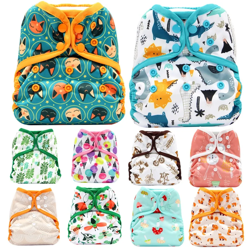 

One Size Diaper Cover Cloth Diapers Breathable PUL Baby Nappy S M L Adjustable Fit 8-35 Pounds Babies