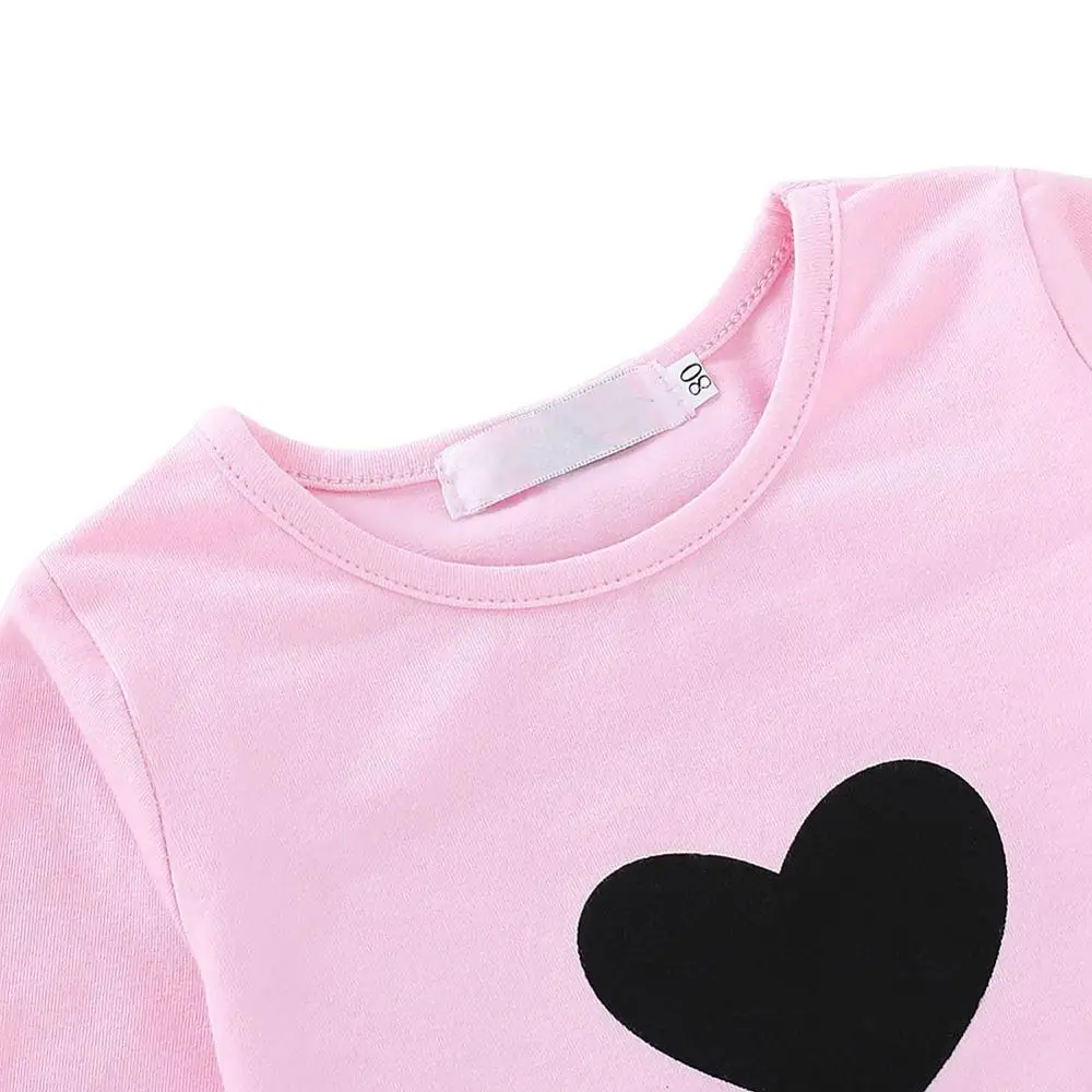 Осенний наряд для маленьких девочек детская футболка с длинным рукавом и принтом