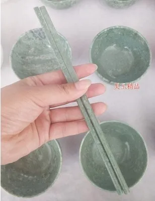 

Natural Lushan Mountain jade, rice bowl / chopstick