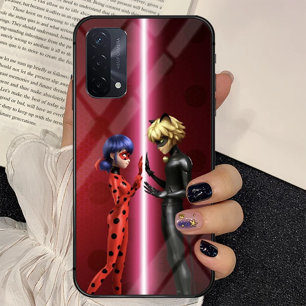 

Ladybug-Girl Phone Tempered Glass Case Cover For oppo realme find a x c xt gt 2 53 3 6 7 50 11 Pro lite 5g Pretty Soft Luxury