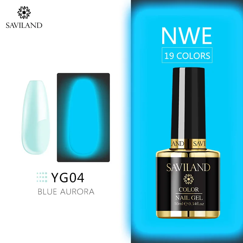 10ml YG04 Светящийся лак для ногтей SAVILAND, не протирает верхнее покрытие, 6 цветов, светящийся в темноте, Гель-лак для ногтей, отмачиваемый, УФ-Гель-лак, блеск в темноте - Цвет: 10ml YG04