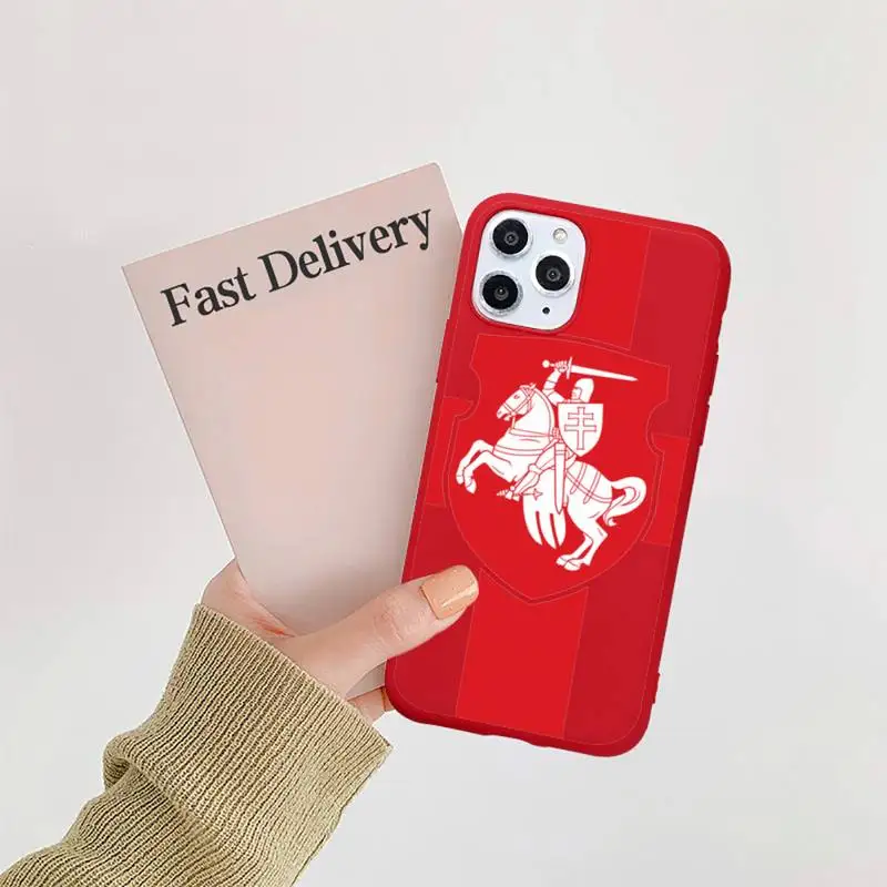 

Republic Belarus National flag Phone Case Candy Color Red for iPhone 11 12 pro XS MAX 8 7 6 6S Plus X 5S SE 2020 XR