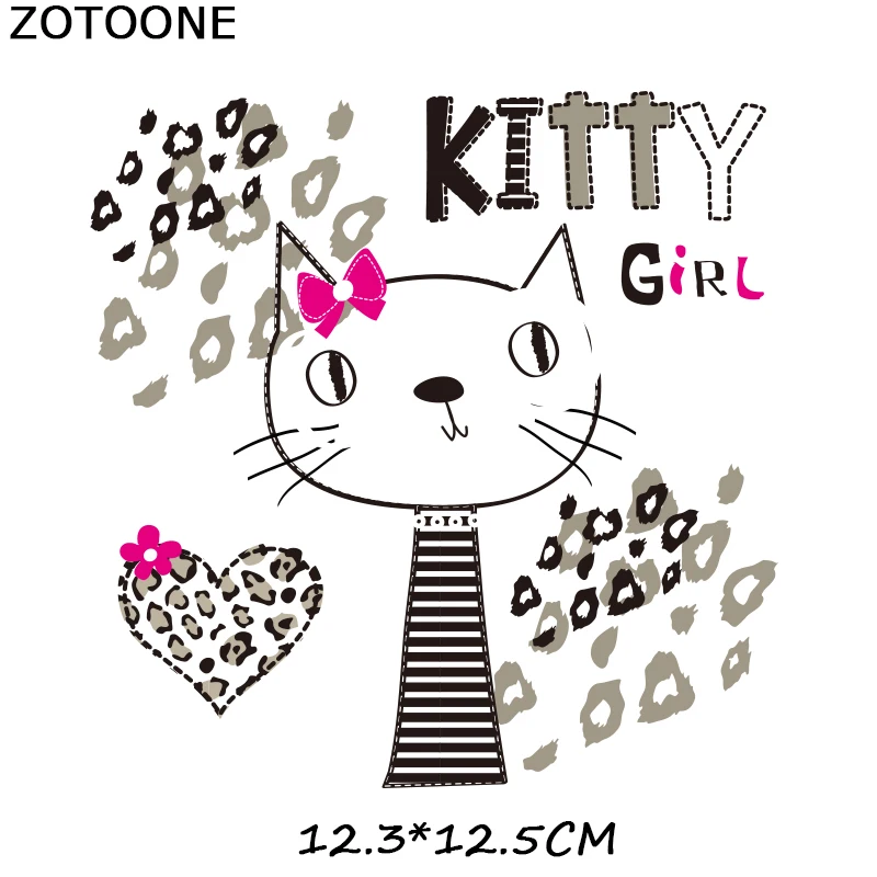 Нашивки ZOTOONE с надписью кошка для девочек термоклейкие милые наклейки милыми