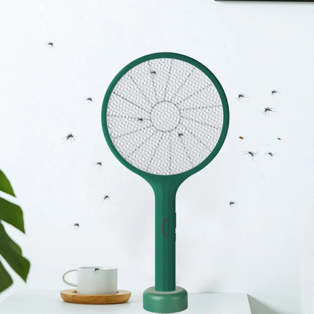 

2 in 1 LED Electric Mosquito Swatter USB Rechargeable Anti Fly Bug Zapper Killer Trap Insect Racket Pest Control Product