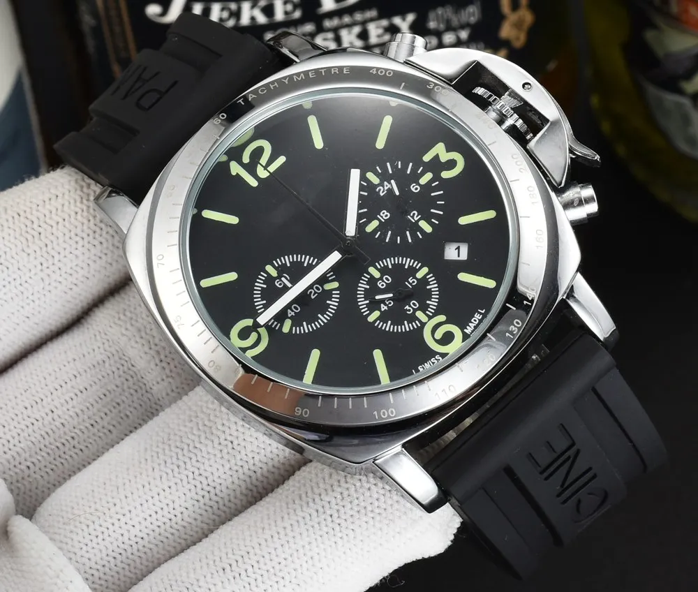 

Mens Watches Gift Top Luxury Brand Waterproof Sport Watch Chronograph Quartz Military Genuine Leather Relogio Masculino