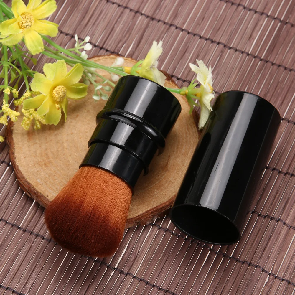 

Pro 1Pcs Makeup Brush Loose Power Foundation Blush Mini Retractable Portable Blusher Face Brushes Beauty Cosmetic Travel Tools