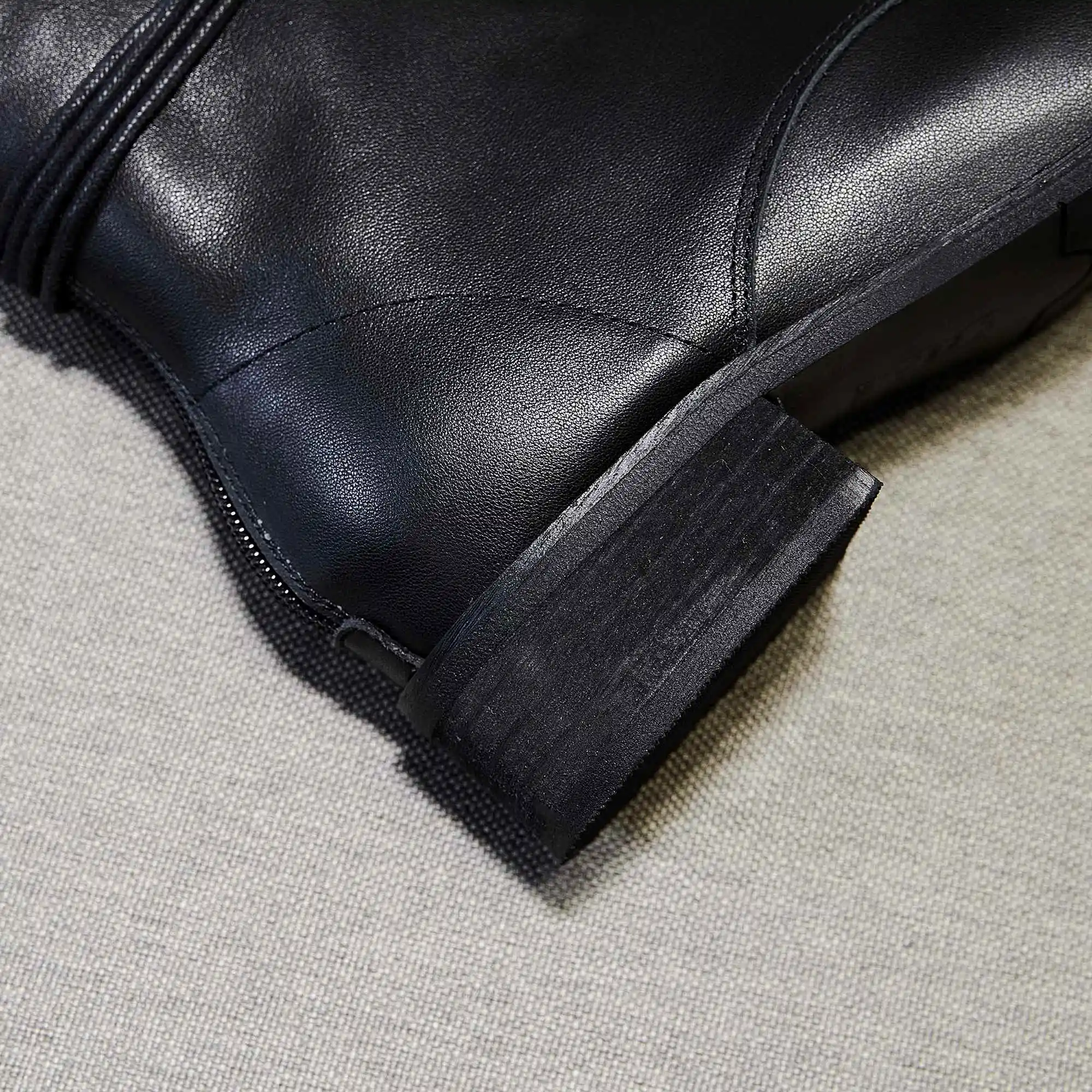 

Krazing Pot motorcycle boots genuine leather three colors thick med heel square toe zipper handsome punk fashion ankle boots L82