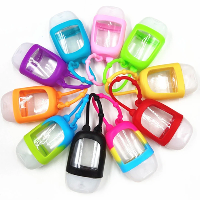 5Pcs Hand Sanitizer Sub Bottle 30ml Round Square Refillable Portable Silicone Protective Covers Storage Container | Дом и сад
