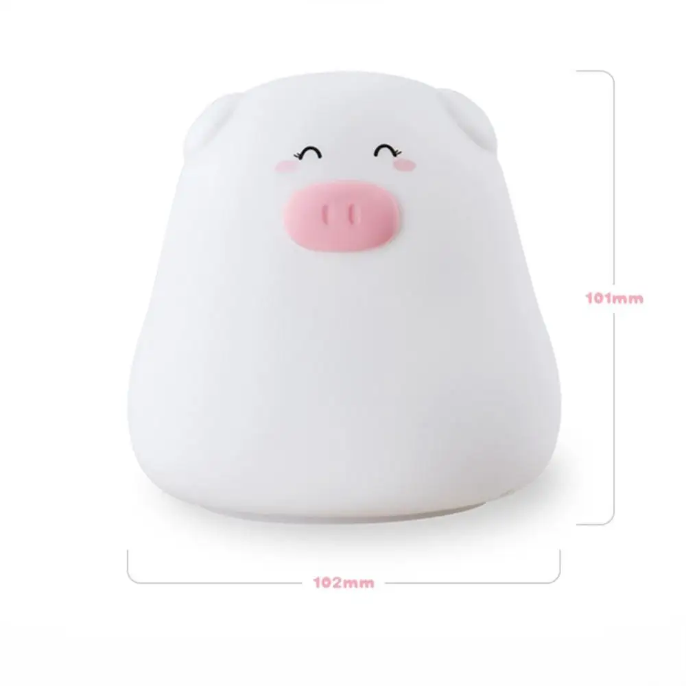 

Cute Cartoon Piggy Touch Sensor Control LED Night Lights 3AAA Batteries Soft Silicone LED Night Lantern Gift Decorative Lamp