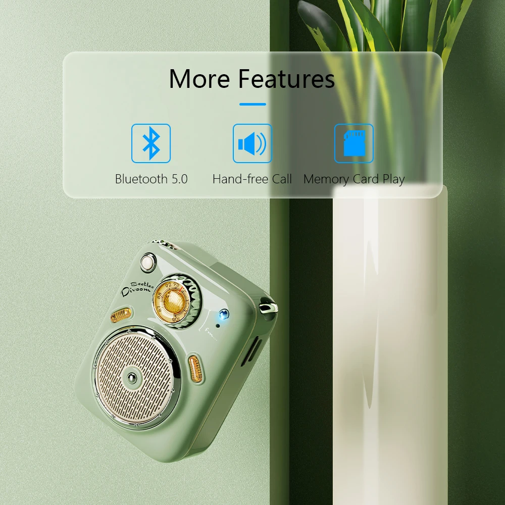 Миниатюрная Bluetooth-Колонка Divoom Beetles с FM-радио милая портативная уличная