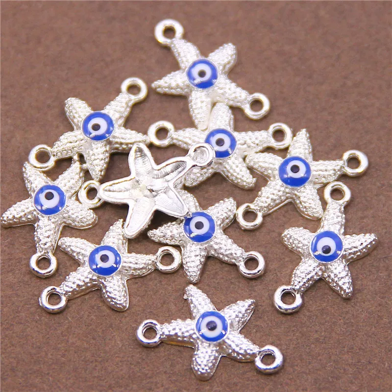 6 шт. модные подвески в форме сердца со смайликом и цветком от сглаза соединители