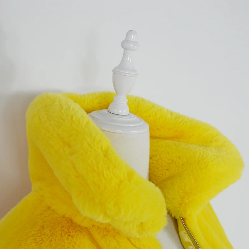 Женское меховое пальто новое осеннее и зимнее плотное желтое искусственное меховое плюшевое пальто бархатное женское уличный сверхразмерный теплый меховое пальто