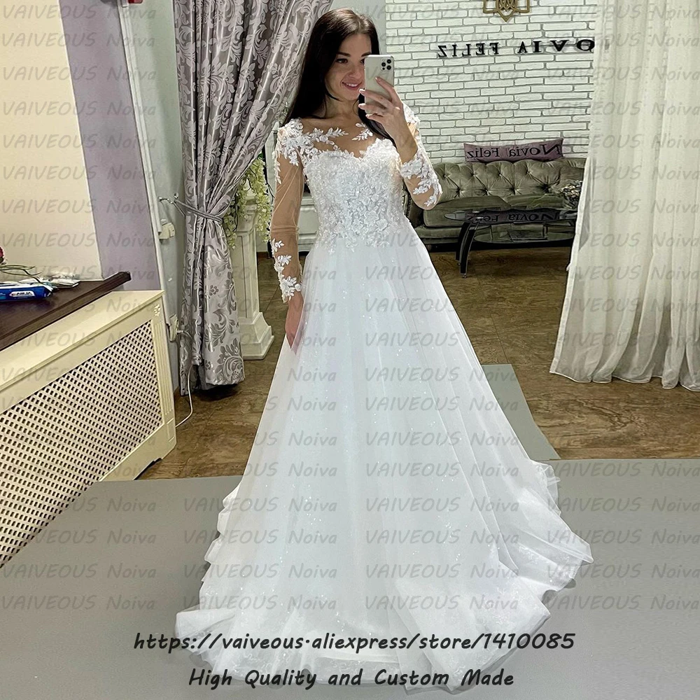 Robe De Mariage Очаровательная Иллюзия одежда с длинным рукавом свадебное платье 2021