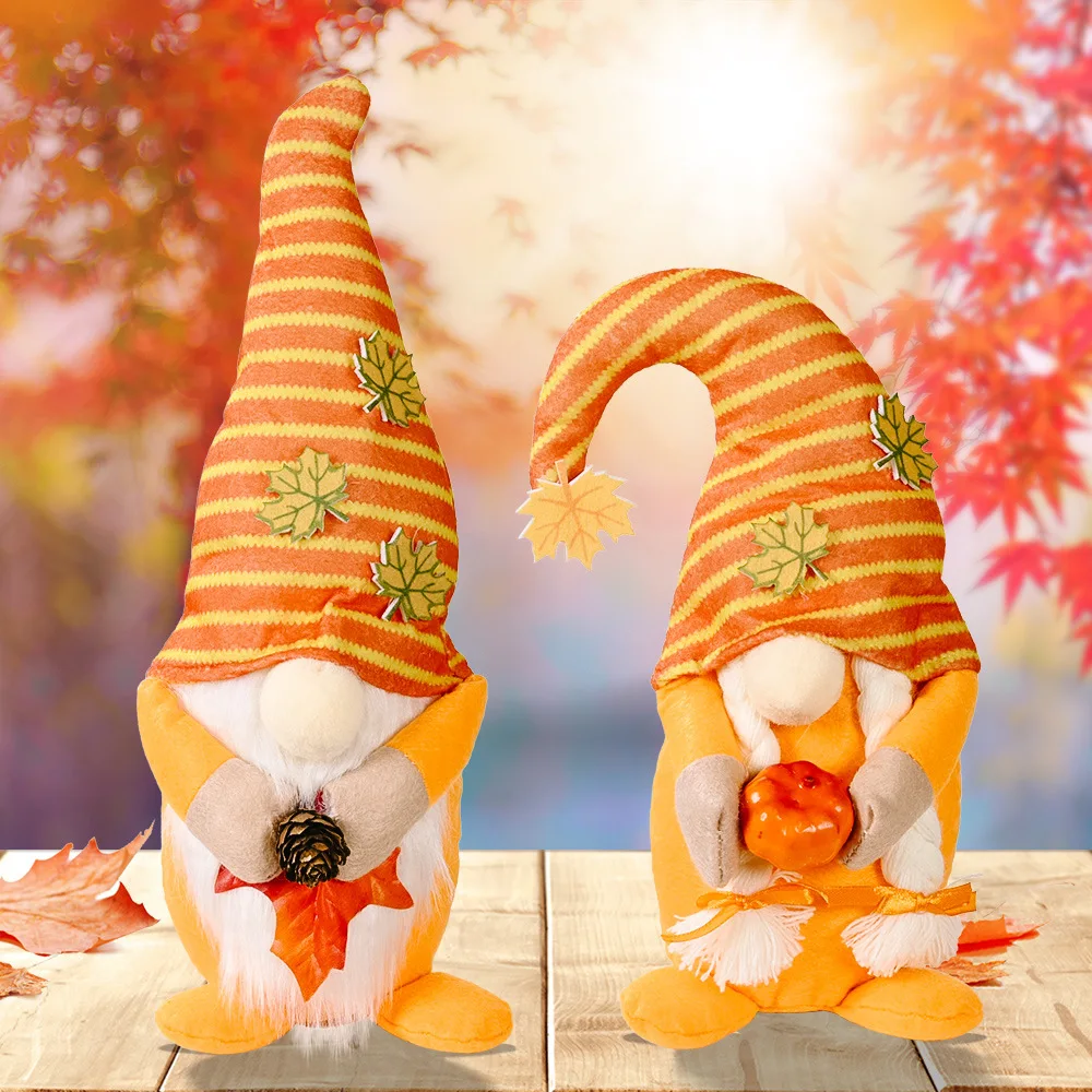 

Harvests Festival Pumpkin Faceless Gnome Doll Thanksgiving Home Decoration Kid's Gift Party Accessories
