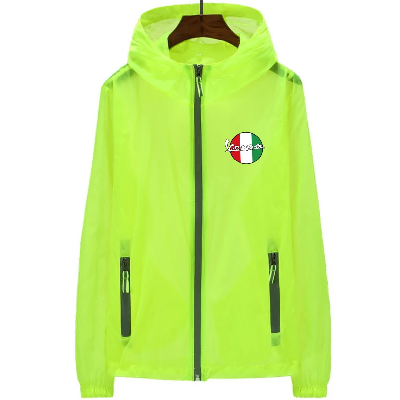 

Vespa 2021 Spring Autumn Brand Fashion Logo Printing Sun screen Casual Zipper Men's Plus Size Jacket Couple Sunscreen Clothing