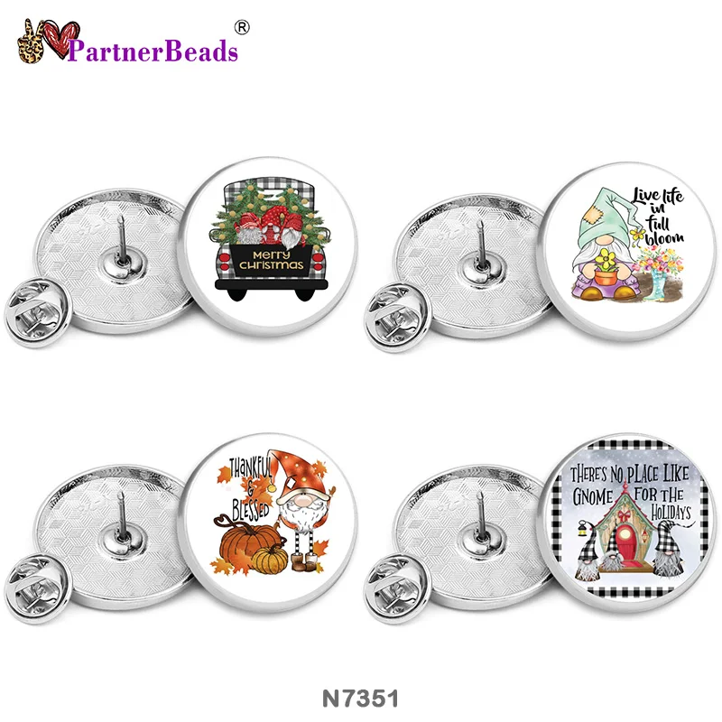 

Christmas Santa Claus Painted Metal Brooch Beautiful Buttons 15mm/18mm/21mm/23mm/25mm/28mm PartnerBeads N7351