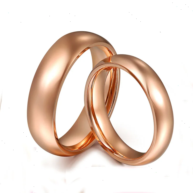 Классические глянцевые обручальные кольца 18K AU750 True Solid Gold Rose для женщин и мужчин