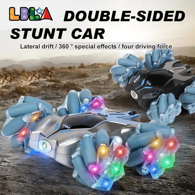 

LBLA C16 RC Stunt Car 2.4Ghz 4WD 1:24 Drift with Music LED Light Remote Control Crawler 360 Degree Flip RC Vehicle Toys Model