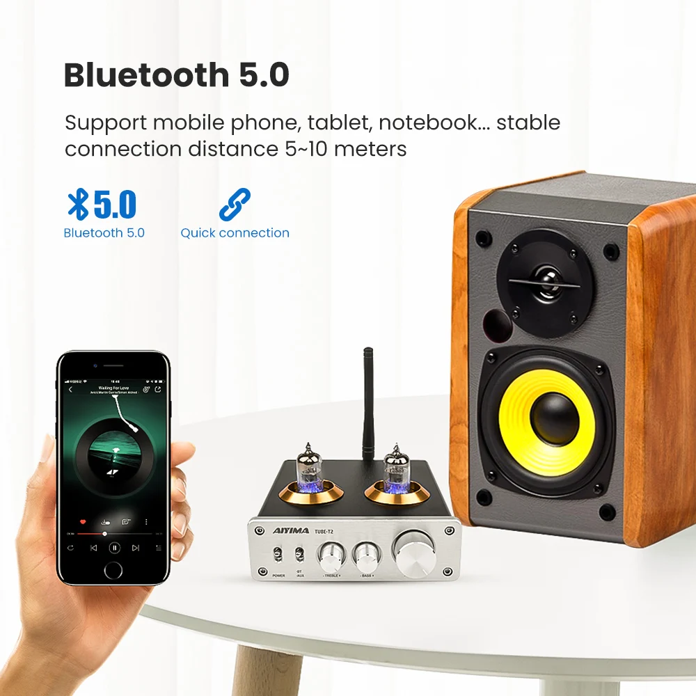 AIYIMA Amplificador Bluetooth 5,0 Домашний Предварительный усилитель ламповый предусилитель 6J1 вакуумный ламповый предусилитель HiFi аудио усилитель DIY домашний кинотеатр