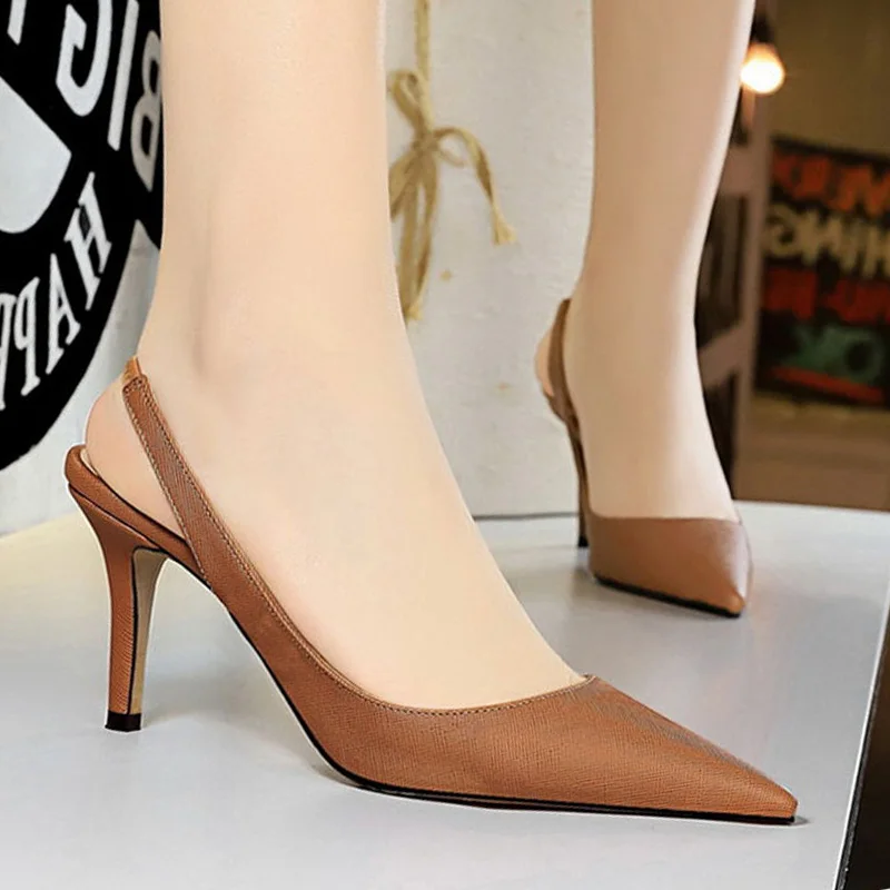 Женские туфли-лодочки офисные туфли на высоком каблуке с ремешком пятке большие