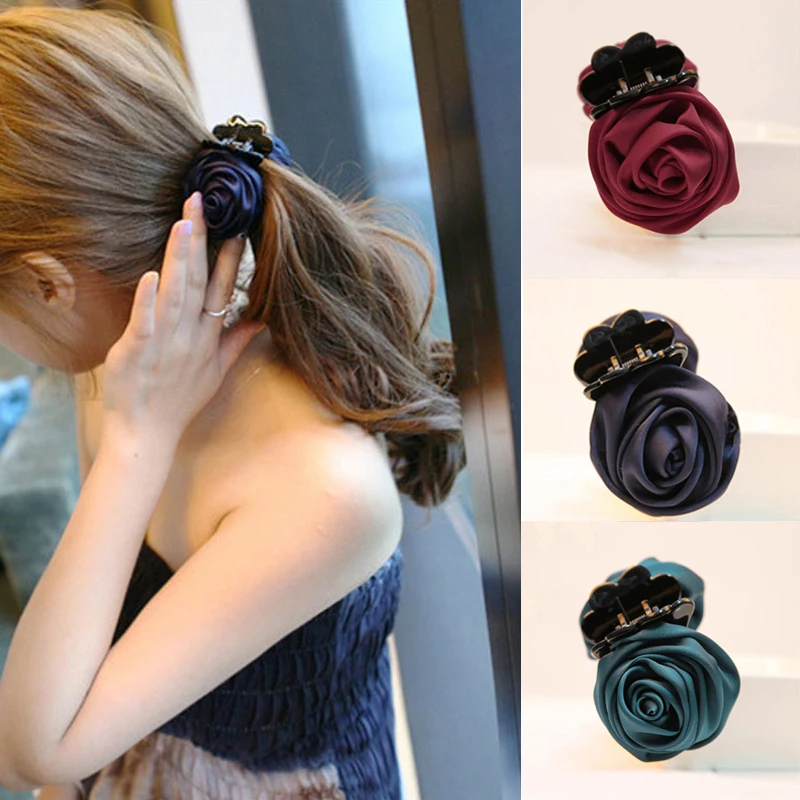 Розовые цветы для волос шпильки в Корейском стиле женские Украшения изысканные