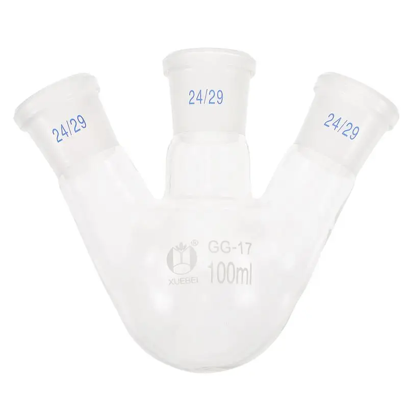 

1pc Three-necked Flask Professional Boiling Flask Laboratory Boiling Flask