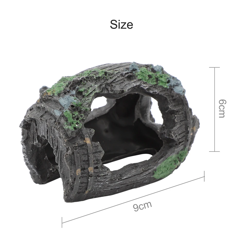 

Cave Retro Fish Tank Simulation Background Small Fish Shrimp Resin Ornament Artificial Barrel Aquarium Accessories Decoration