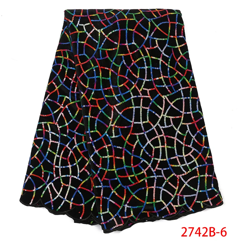 Лидер продаж 2020 высококачественное Африканское бархатное кружево с блестками