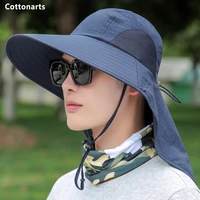 unisex visor hat quick drying waterproof fishing sun protector cap uv protection neck sun hat outdoor sport hiking hat shawl cap