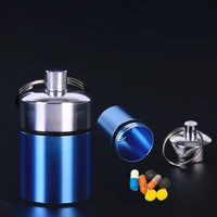 multifunctional mini waterproof aluminum alloy pill box case cache drug holder container keychain medicine box health care