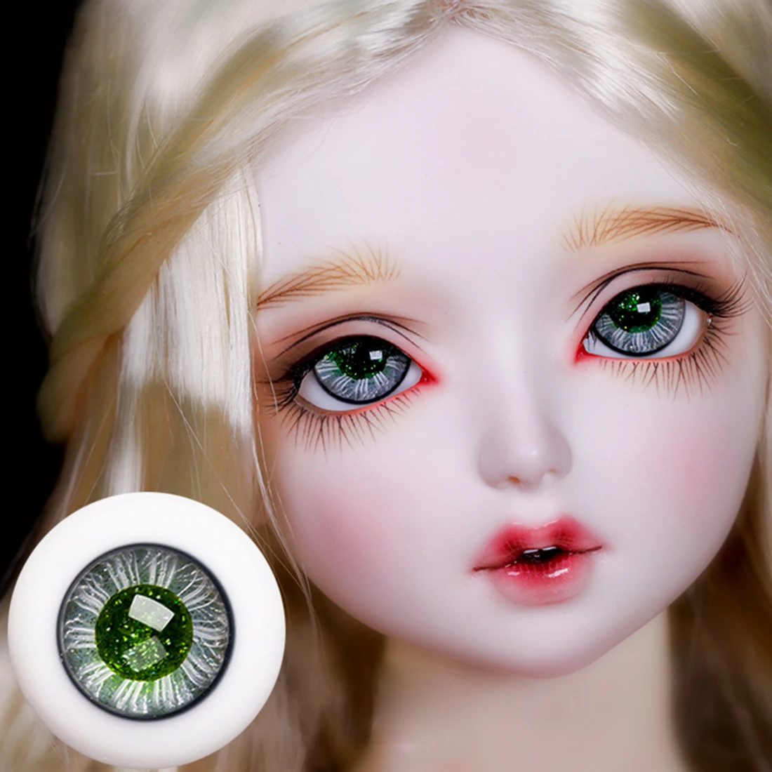 

Modikerbjd 14mm 16mm Glass Truffle Green Eyeball for 1/3 1/4 1/6 BJD Dolls Accessories- No Doll