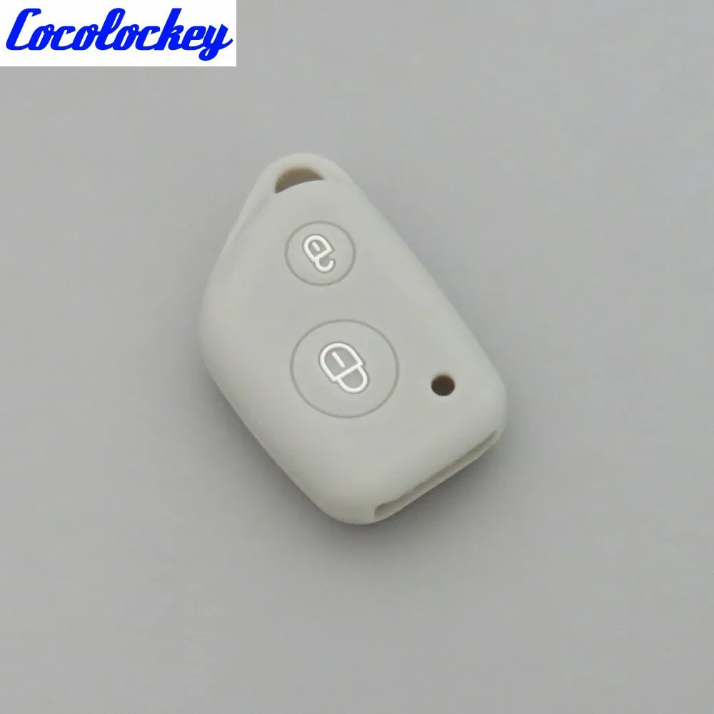Cocolockey силиконовый чехол для автомобильных ключей для peugeot 106 205 206 306 405 406 для Citroen Berlingo Xsara Picasso Saxo 2 кнопки - Название цвета: Gray