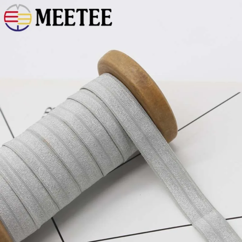 50 ярдов Meetee 15 мм полиэфирная одноцветная эластичная лента нейлоновая тесьма DIY Edge band Йога пояс резинка аксессуары для волос RC324