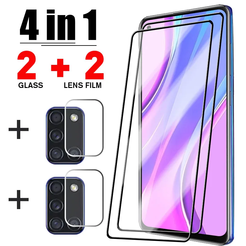 Защитное стекло 4 в 1 для Xiaomi Redmi 9 9A 9C 9T 8A 7A Защитная пленка экрана камеры Note 10 7 8 Pro 9S