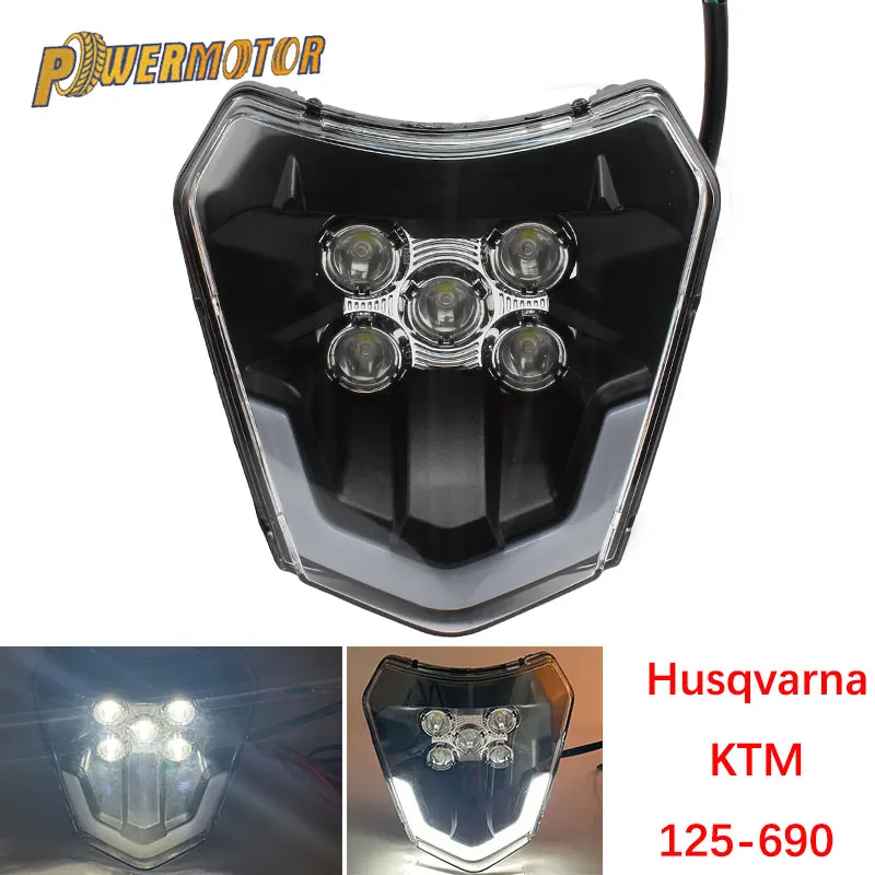 

New Motorcycle LED Headlight Headlamp Head Light Wick For KTM Husqvarna XC SXF SX EXC XCF XCW TE TC FE 125-300 350 450 530 690